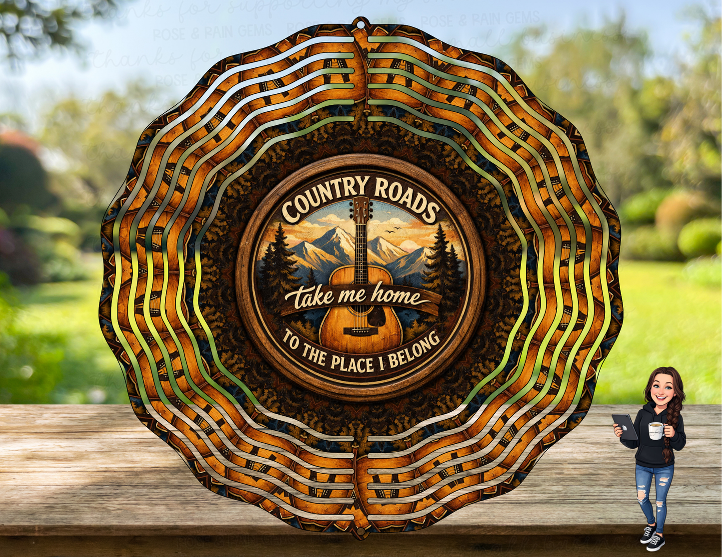 Country Roads Wind Spinner
