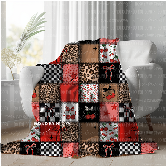 Cherry Patchwork Blanket