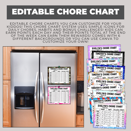 Editable Chore Charts (digital)