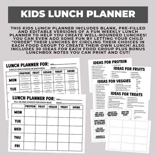 Kids Lunch Planner (digital)