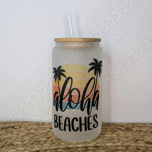 Aloha Beaches glass can