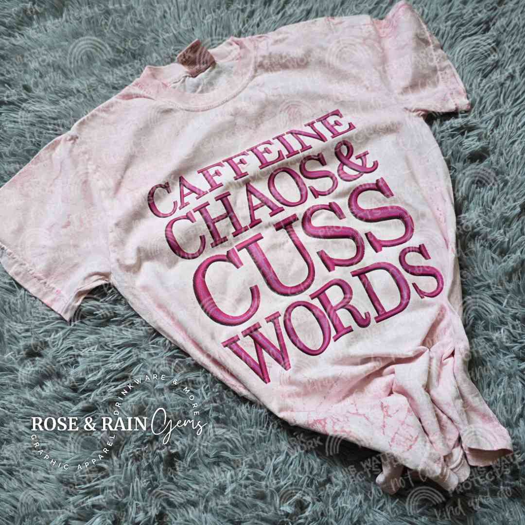 Caffeine Chaos & Cuss Words Faux Embroidery