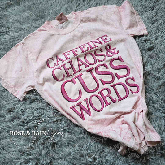 Caffeine Chaos & Cuss Words Faux Embroidery