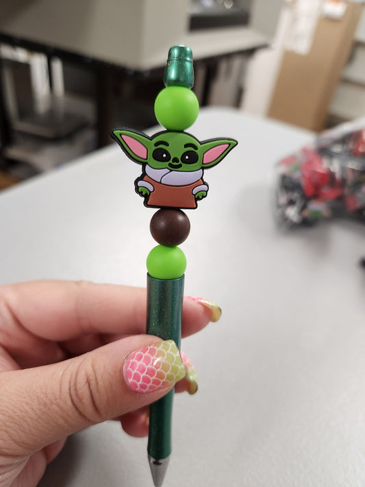 Baby Y w/ Scarf Silicone Beaded Pen or Keychain