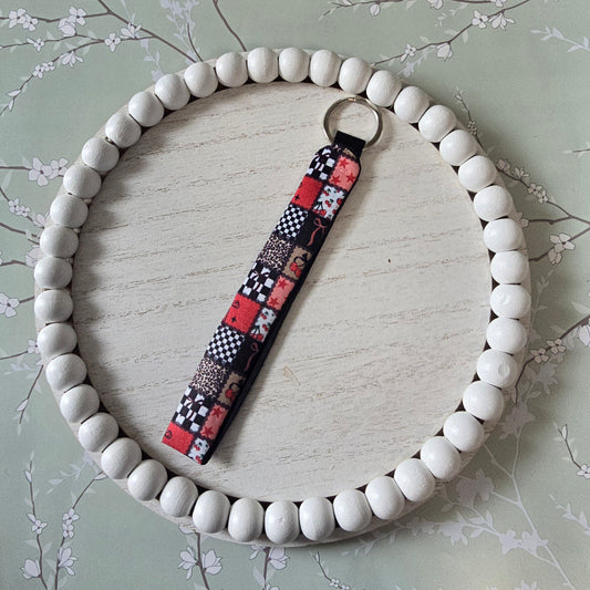 Cherries Patchwork Key Wristlet