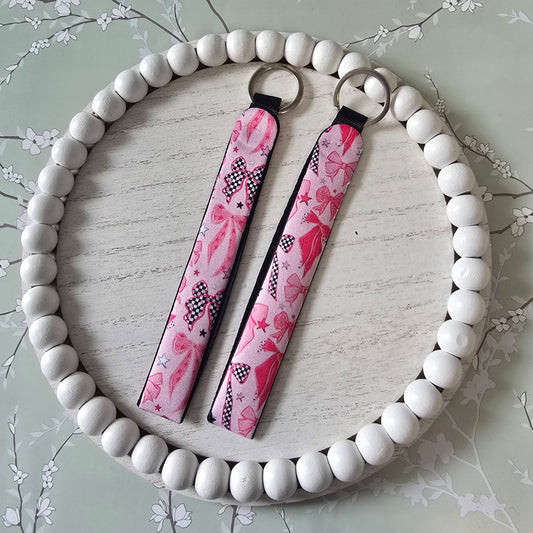 Pink Bows Key Wristlet