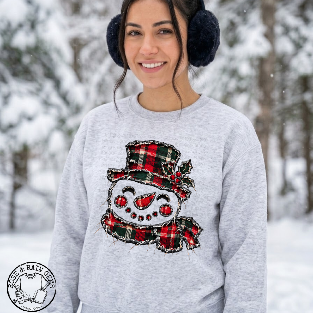 Ripped plaid snowman