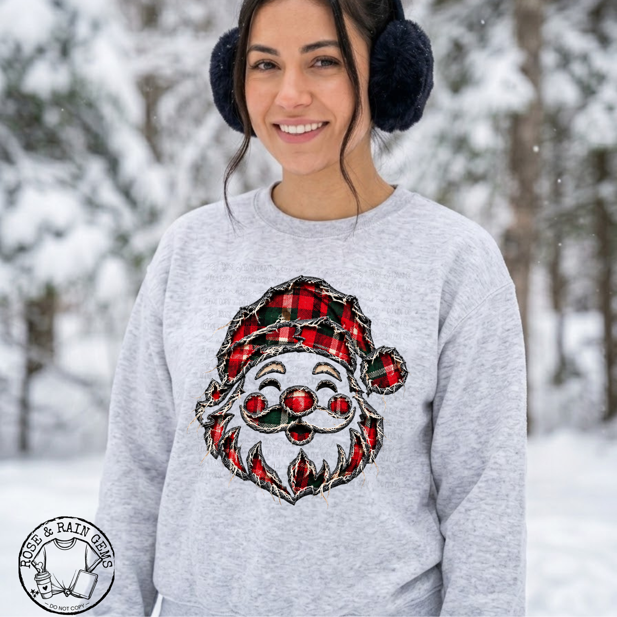 Ripped plaid santa