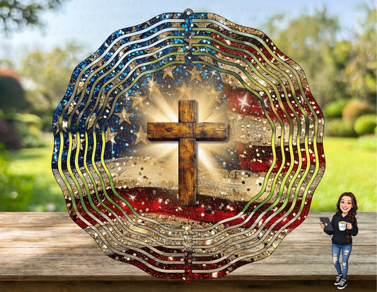 Cross/Flag Wind Spinner