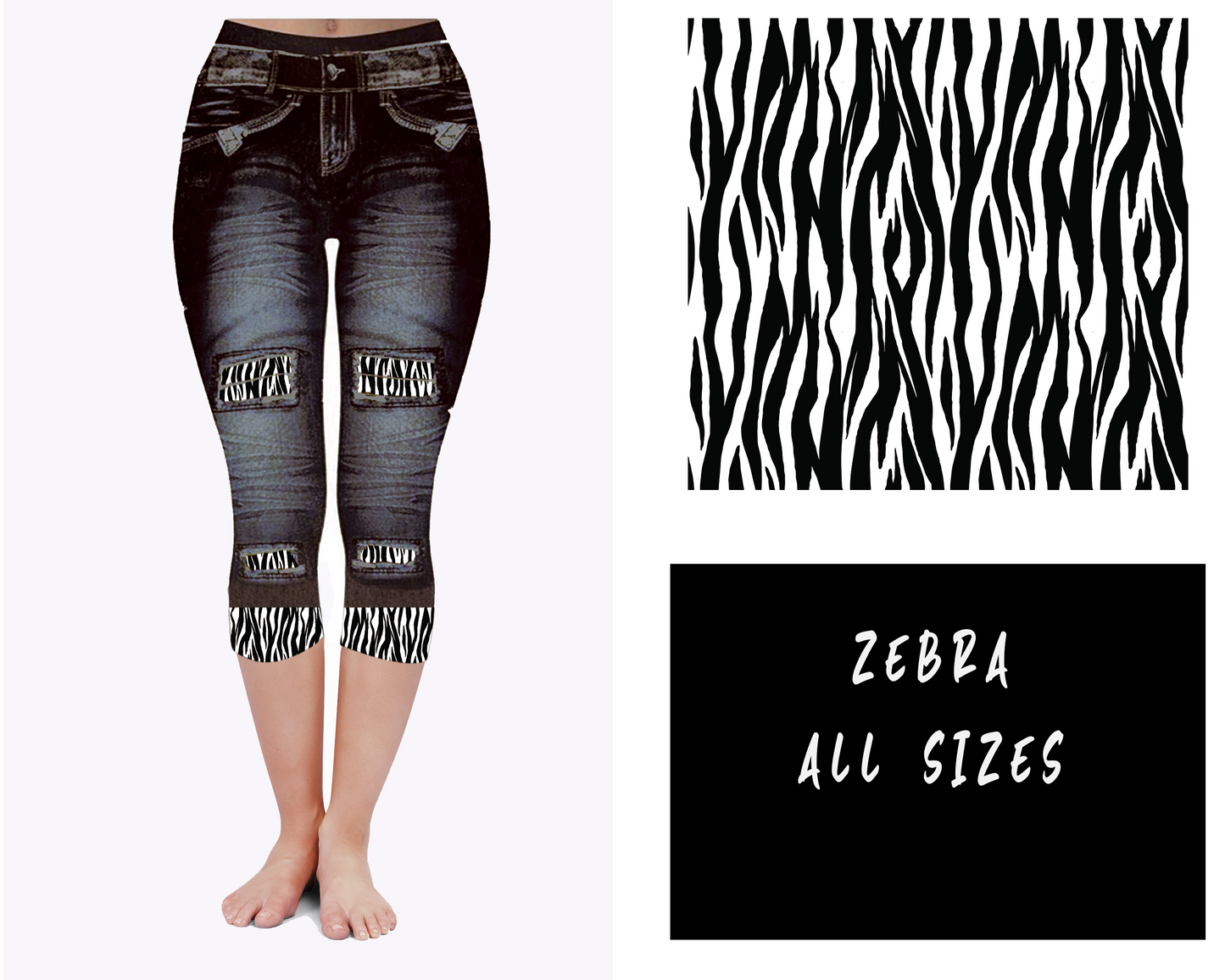 LEGGING JEAN RUN-ZEBRA (ACTIVE BACK POCKETS)