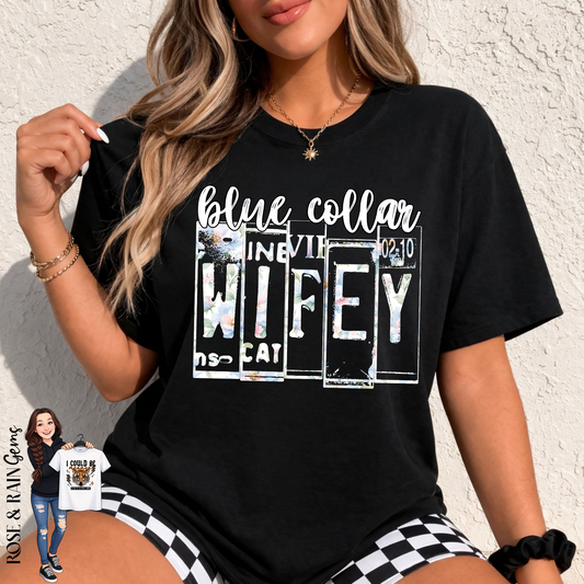 Blue Collar Wifey License Plate *2 color ways*