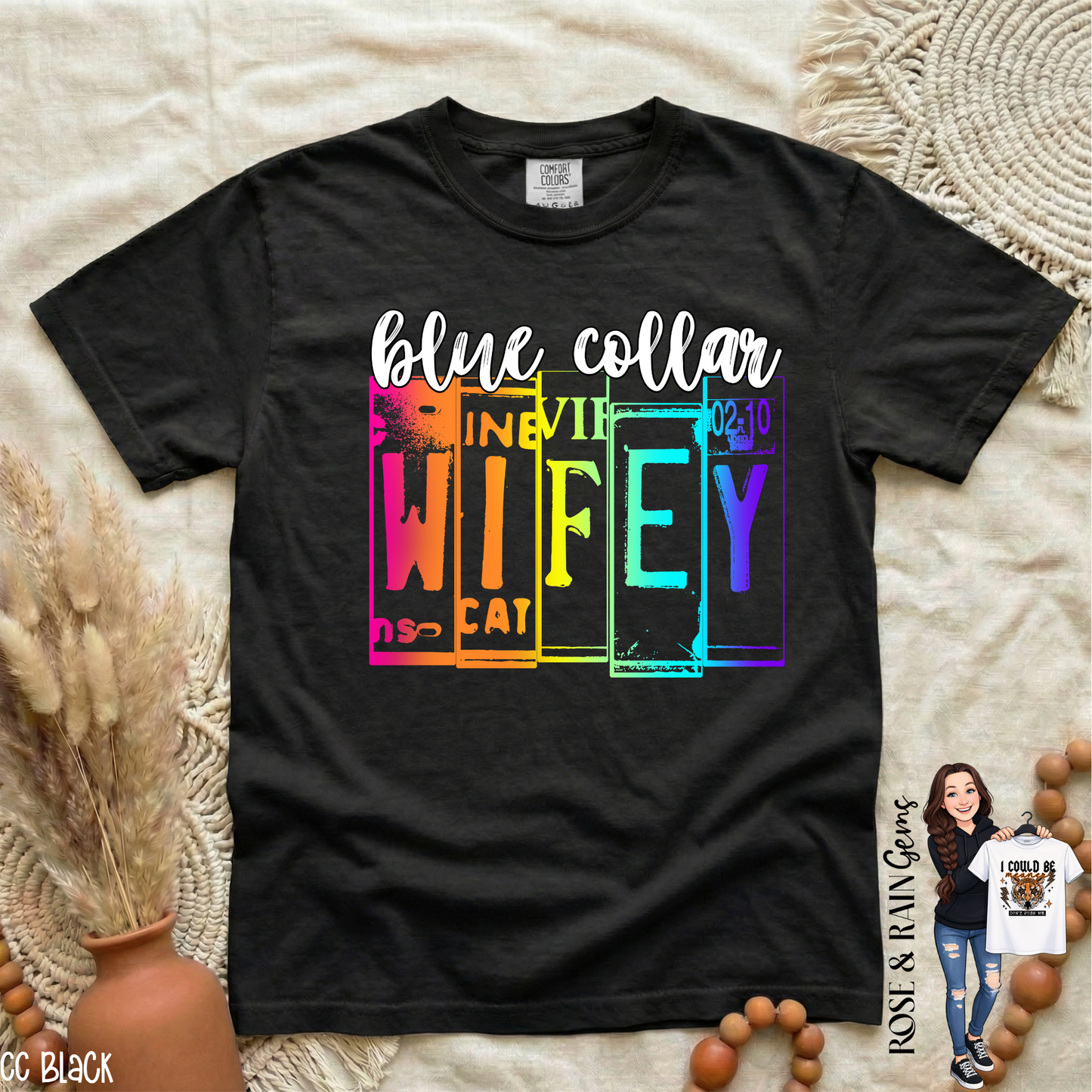 Blue Collar Wifey License Plate *2 color ways*