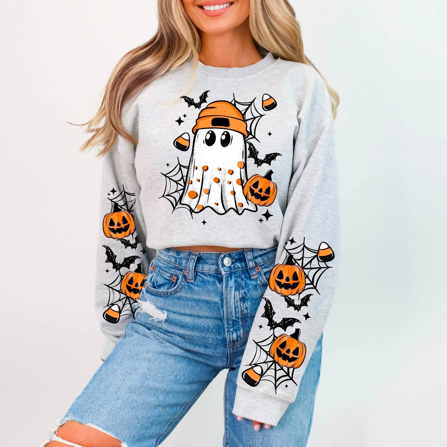 Candy Corn Ghostie with sleeves