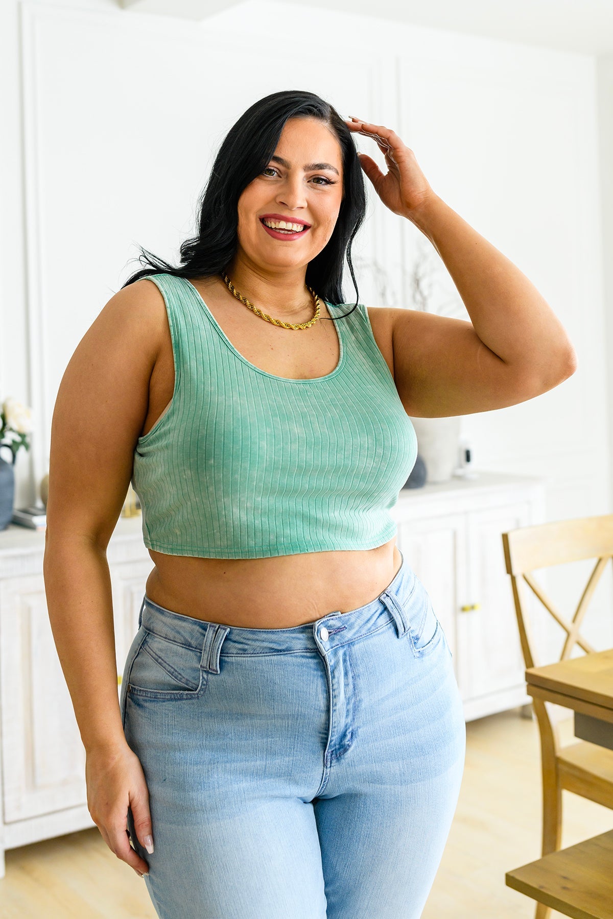 Get On My Level Cropped Cami in Mint