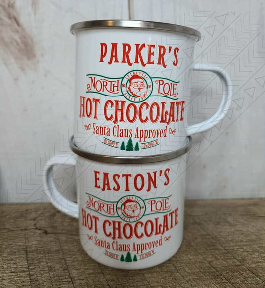Personalized Hot Cocoa Enamel Mug