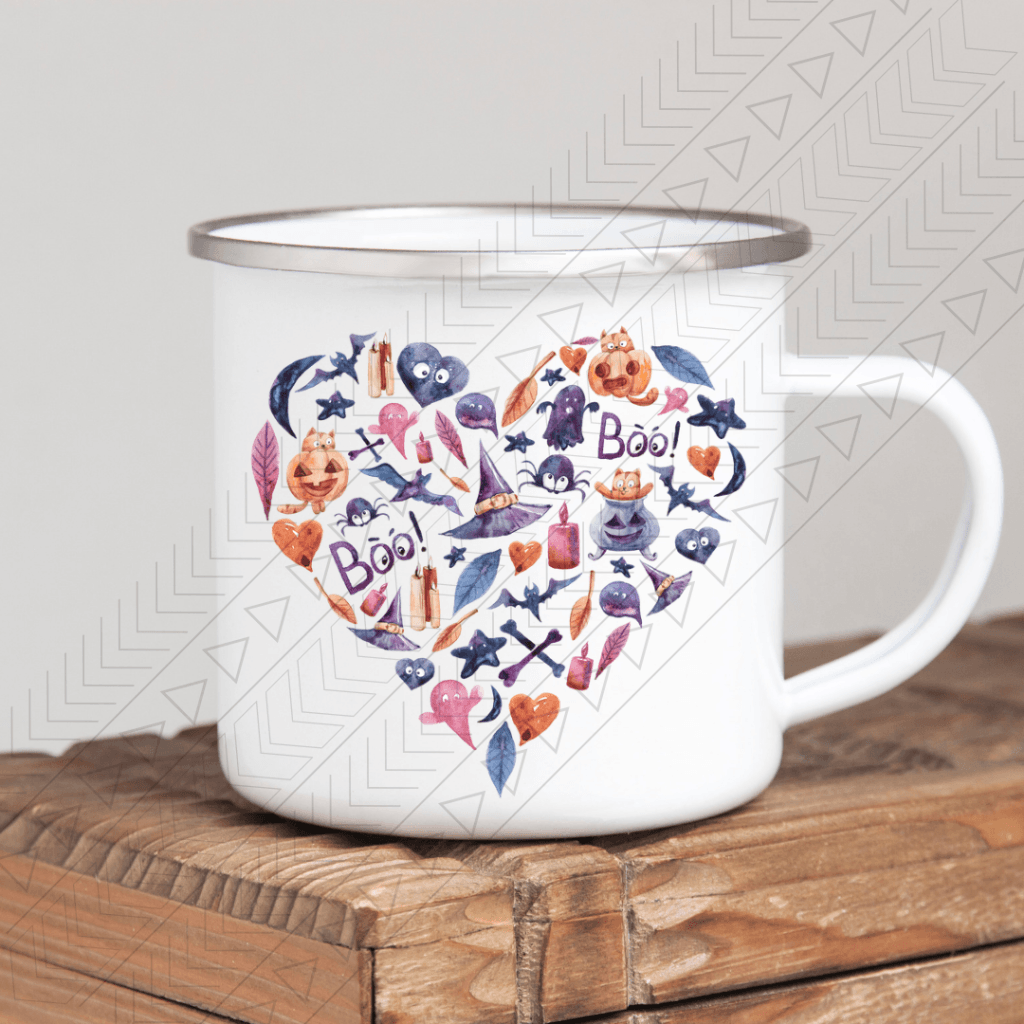 Halloween Heart Enamel Mug Mug