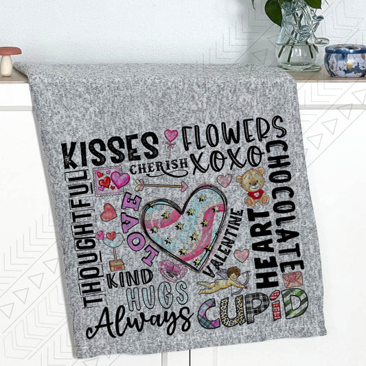 Valentines Words Blanket Blanket